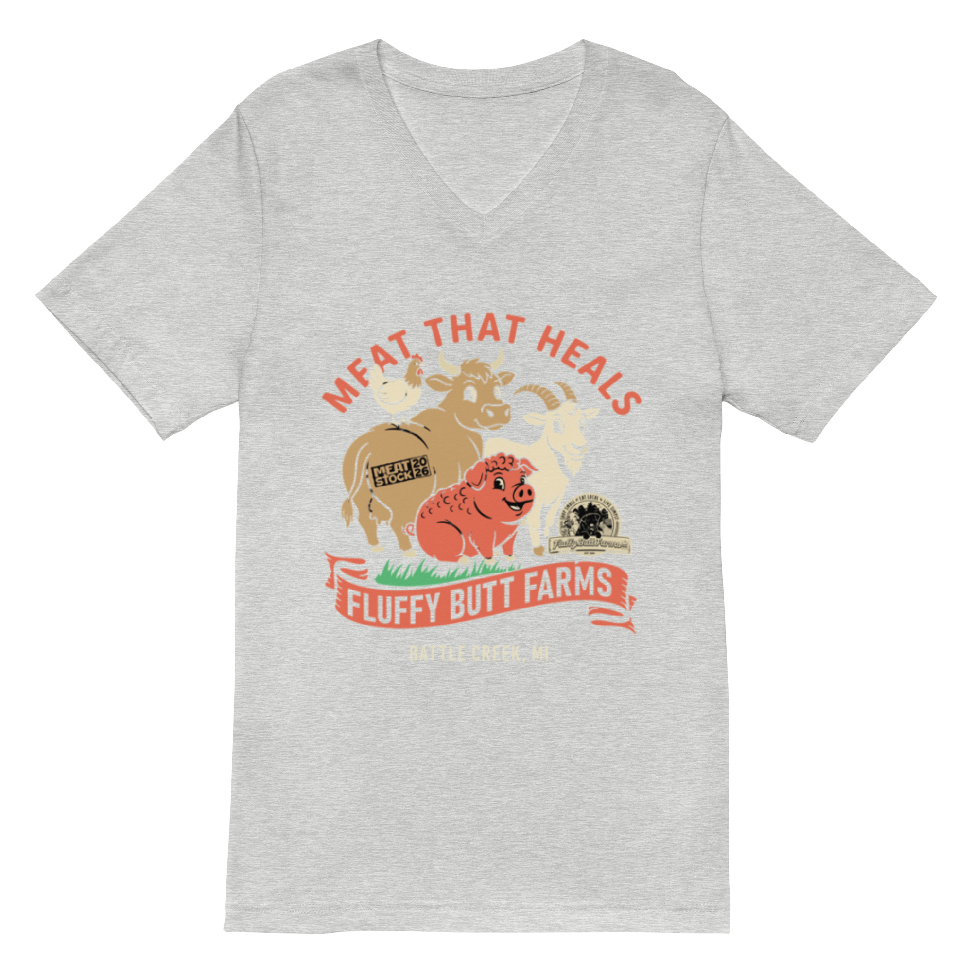 Unisex Short Sleeve V-Neck T-Shirt - Image 4