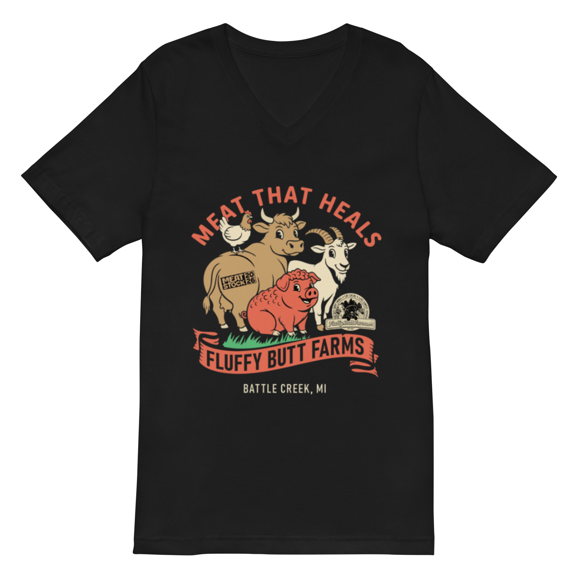 Unisex Short Sleeve V-Neck T-Shirt - Image 2
