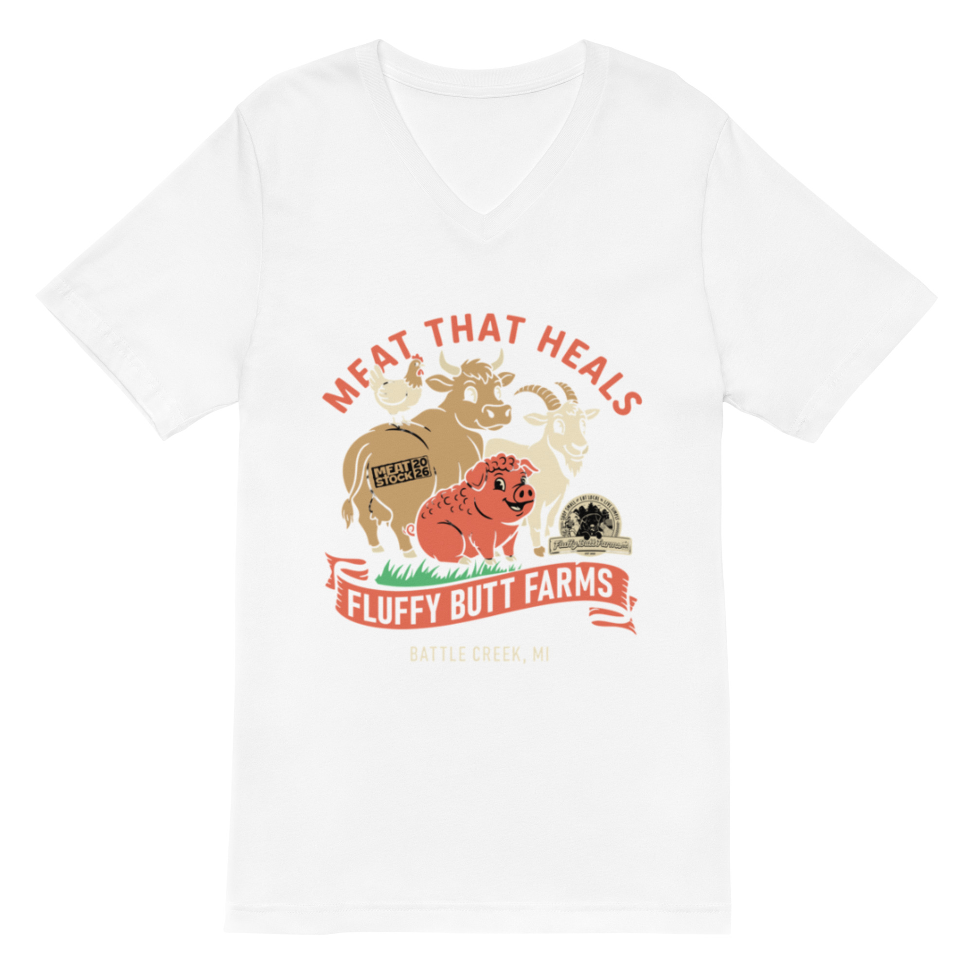 Unisex Short Sleeve V-Neck T-Shirt - Image 3