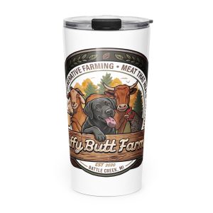 The Addie stainless steel tumbler from Fluffy Butt Farms